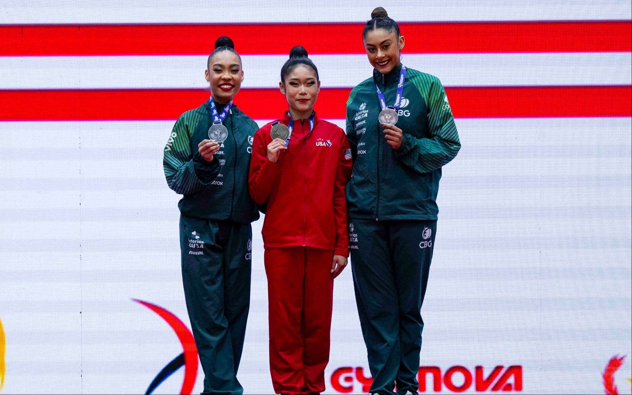 Babi Domingos e Geovanna Santos repetiram dobradinha na final de maças (Foto: Melogym/ CBG)