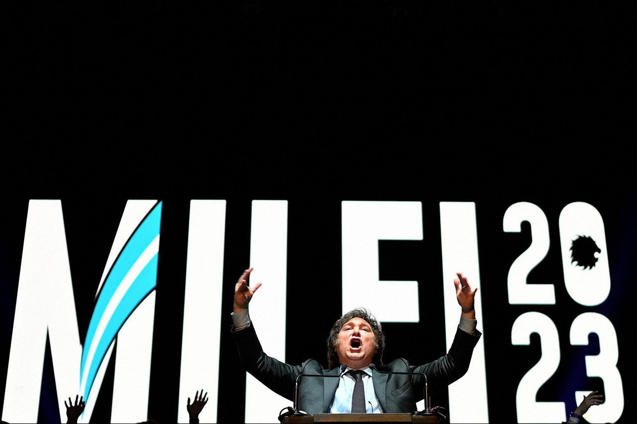 O candidato à Presidência da Argentina Javier Milei