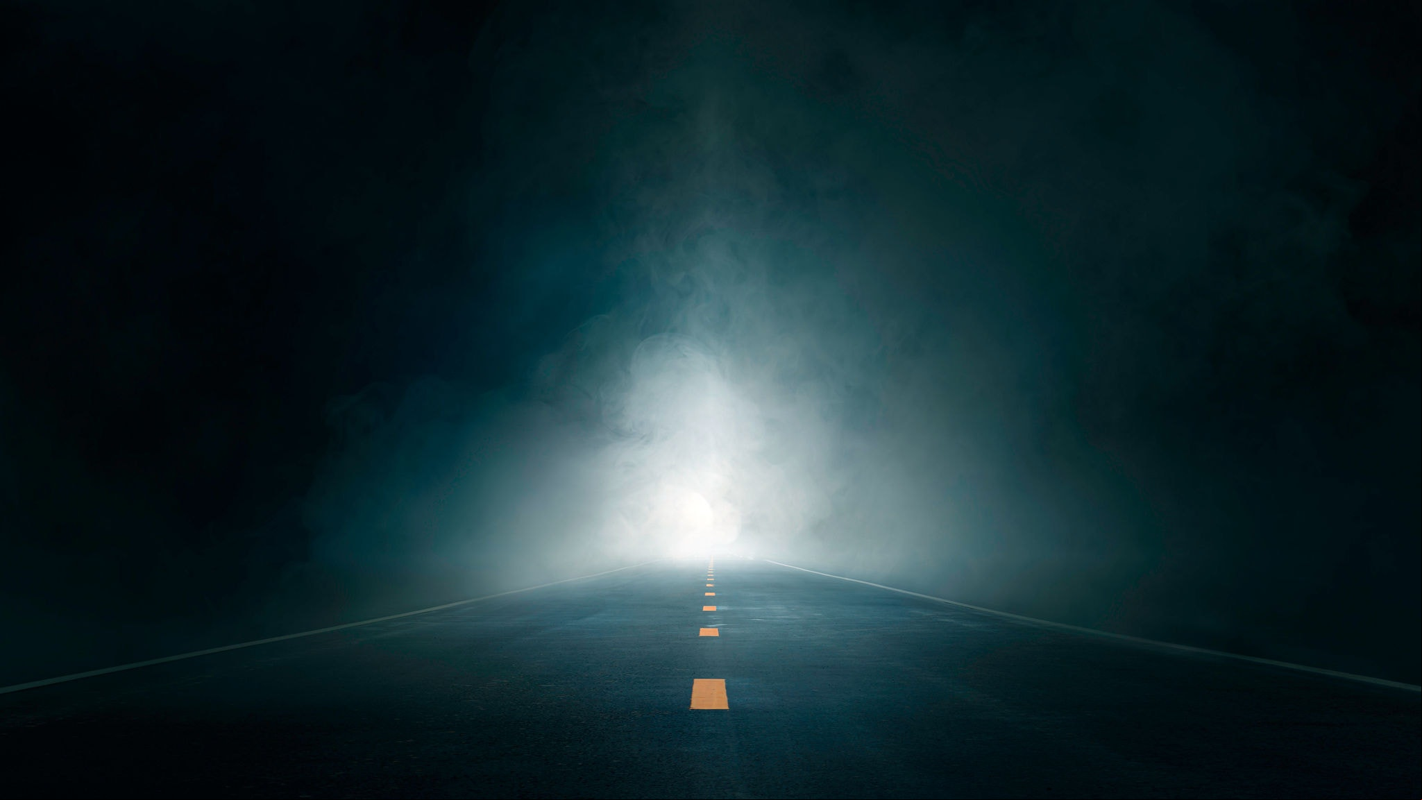 Dark street, wet asphalt abstract dark blue background, empty dark scene, neon light, spotlights The concrete floor and studio room with smoke float up the interior texture for display products