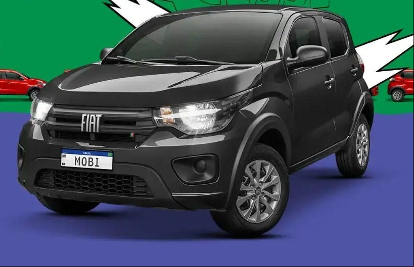 Fiat Mobi Like, na cor preto Volcano, está com desconto de R$ 11 mil