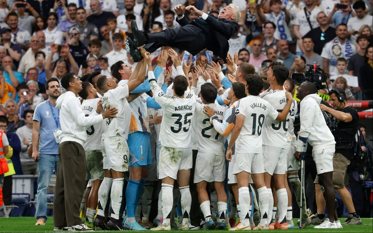 Despedida do Ancelotti do Real Madrid no Santiago Bernabéu (Foto: Pierre-Philippe Marcou/AFP)