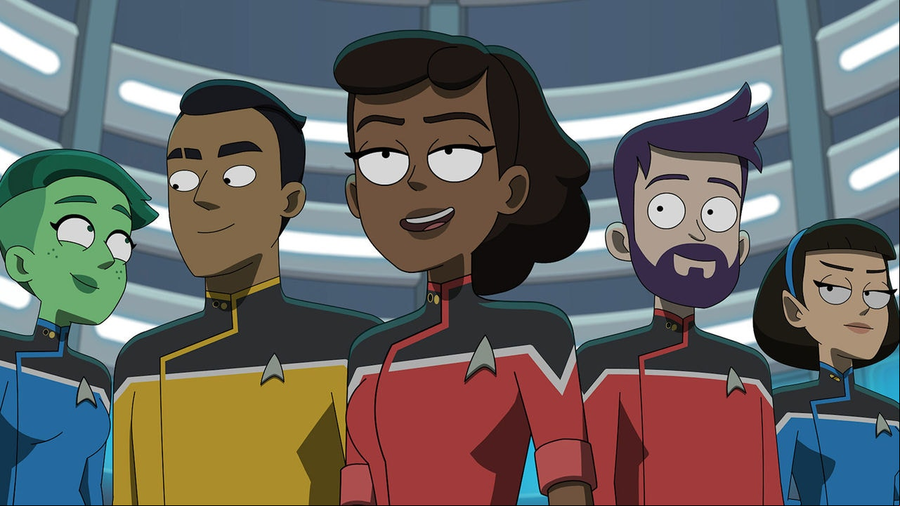 Tendi, Rutherford, Mariner, Boimler e T'Lyn, os protagonistas de Lower Decks.