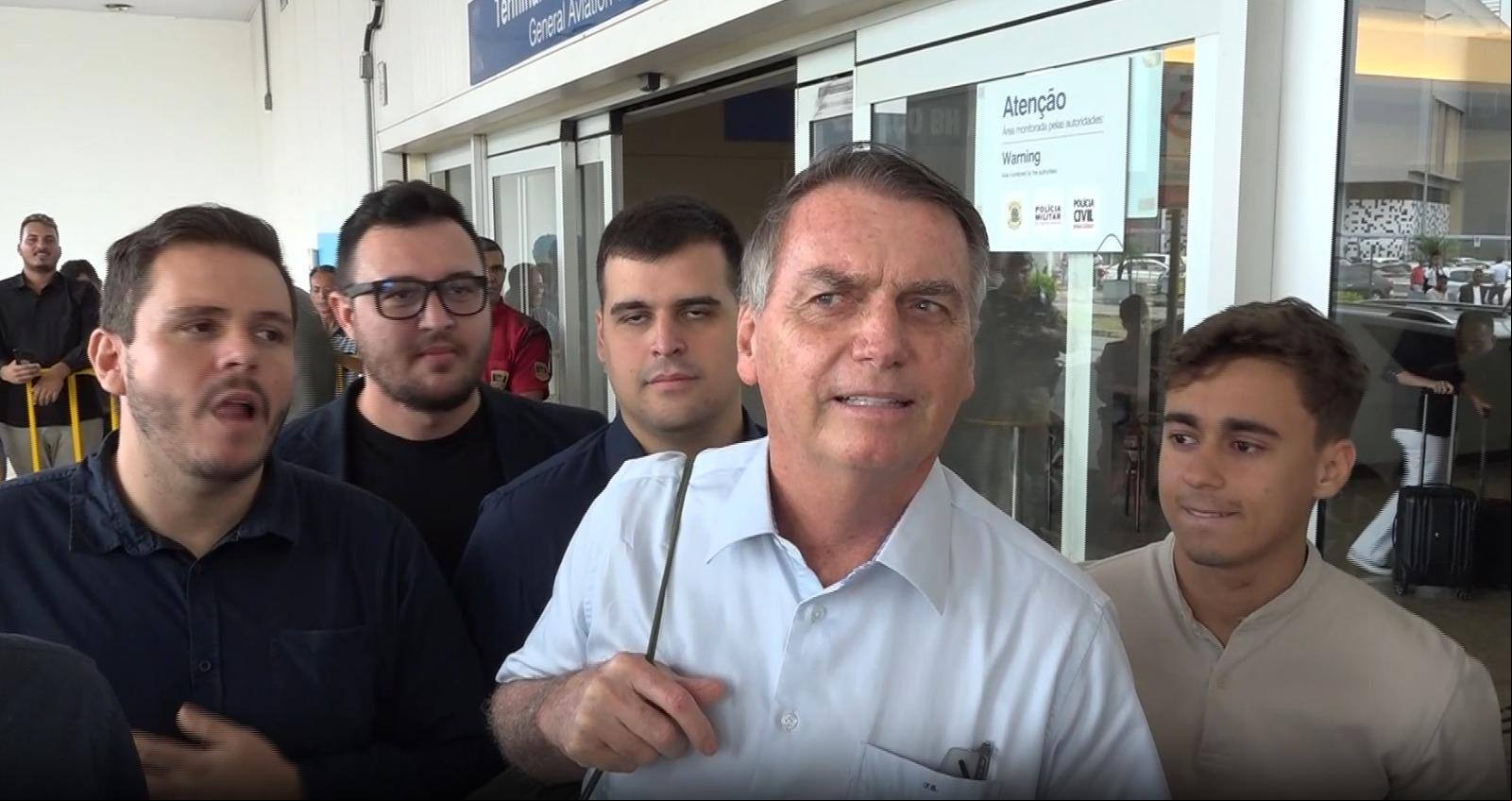 Jair Bolsonaro, em Confins