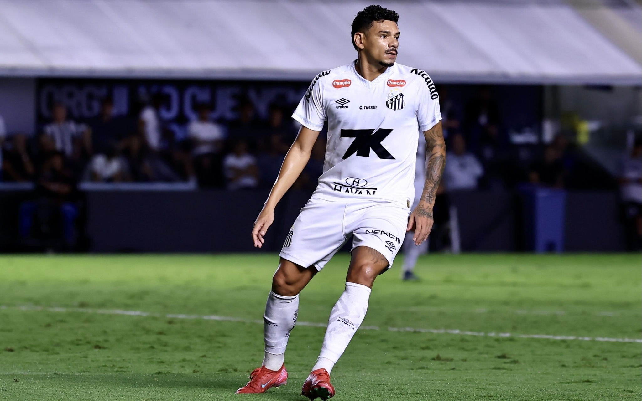 Tiquinho Soares tem 23 jogos com a camisa do Peixe. Atacante de 34 anos firmou contrato até o fim de 2027. (Foto: Marcello Zambrana/AGIF)